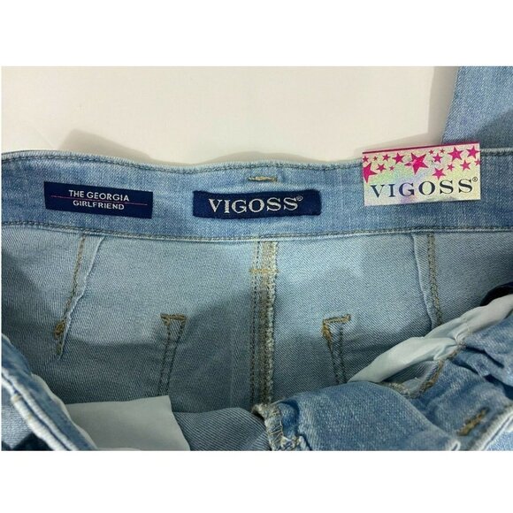 Vigoss Girls Jeans The Georgia Girlfriend Andrea Light Wash Size 12 26 x 25 NWT - Picture 6 of 7